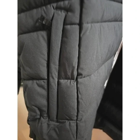 NuAge Women's Jacket Sz S/P Regular Stretch Puffer Coat w Removable Hood Black - Picture 6 of 15
